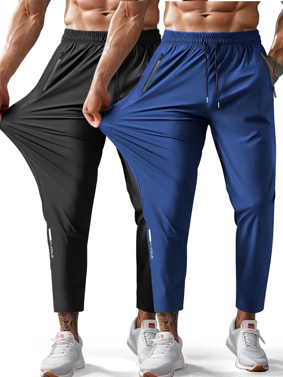 Wandelbroek voor heren, sneldrogend, lichtgewicht, joggingbroek, outdoorvisbroek, waterbestendig met ritszakken