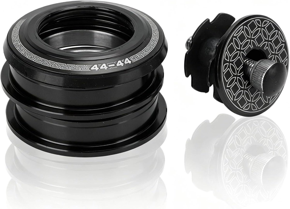 Headset, 44mm Dubbele Lagers Staal Mountainbike Headset Top Cap Bike Voorvork Stuurpen BMX Lagermoeren voor Gewone Rechte Vork Buis