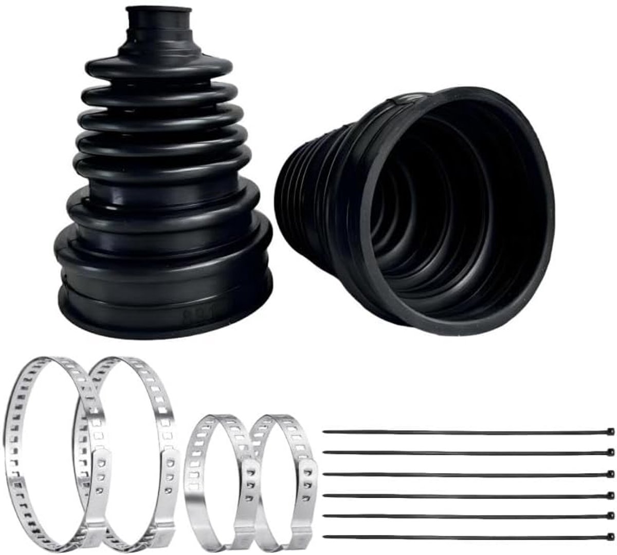 reparatieset, universele aandrijfasmanchet, voor auto's, flexibele en rekbare asmanchet, voor assen van 19-24 mm, met klemmen kabelbinders