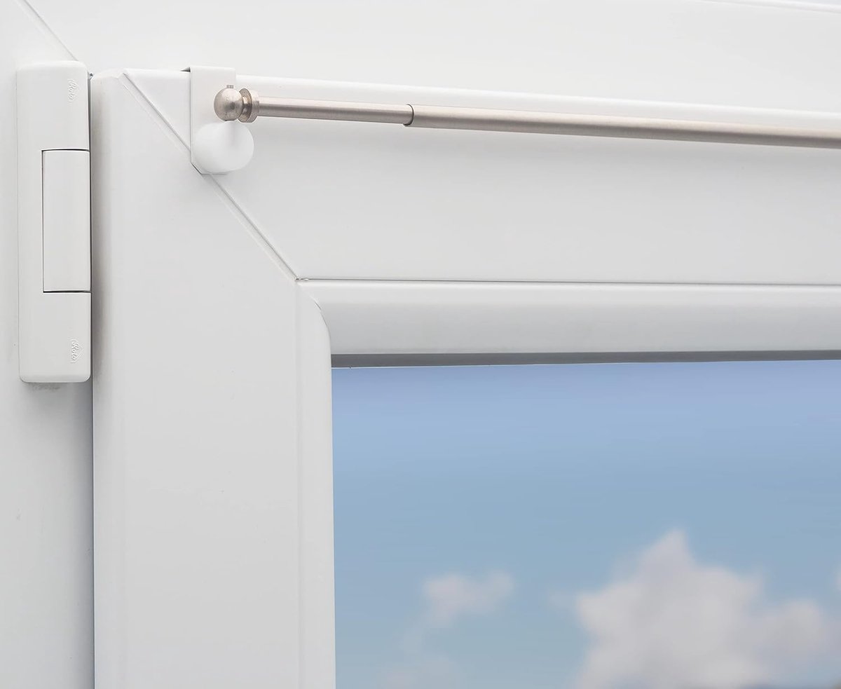 "Eleganz" 60-90cm uittrekbaar messing (mat nikkel) voor vensterdikte 15-20mm ..