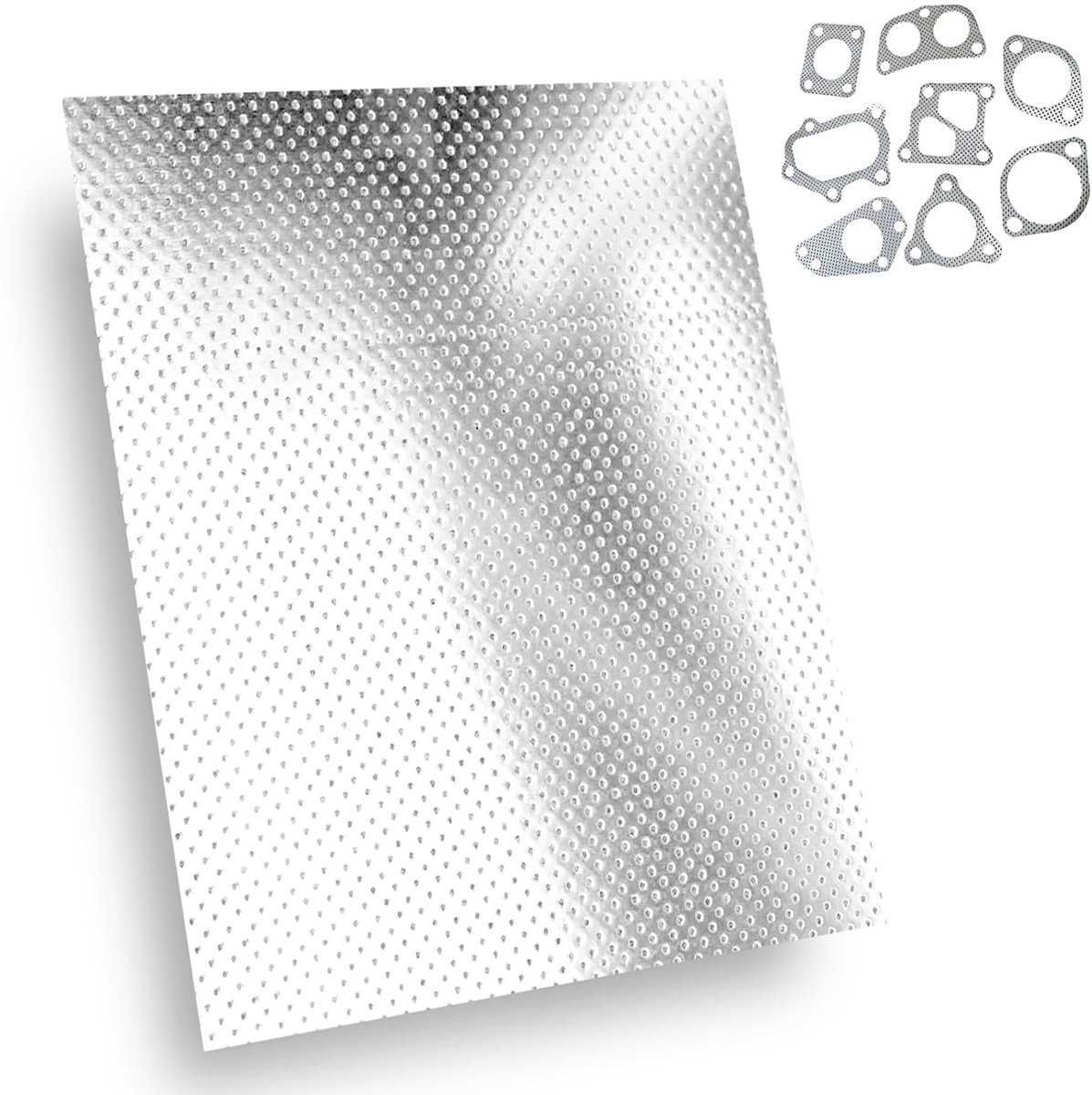 30 × 20 cm Uitlaatpakking om Te Snijden, 1,6 mm Dikte, Metalen Composiet Plaat met Meerlagenstructuur, Universele Flensafdichting, Tot 350 °C