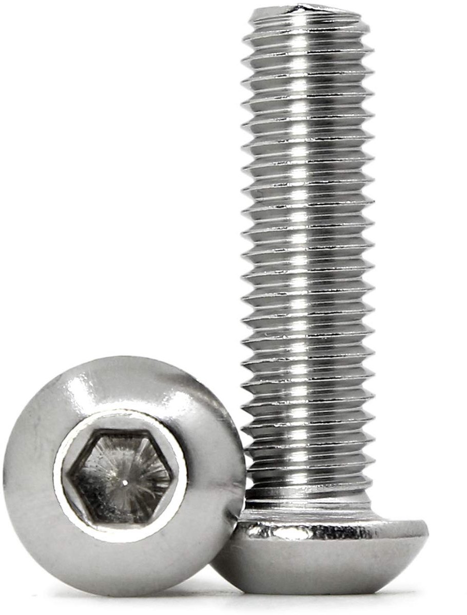 (20 stuks) M6 x 40 mm lenskopschroeven met binnenzeskant 304 roestvrij staal binnenzeskantschroef volledige schroefdraad