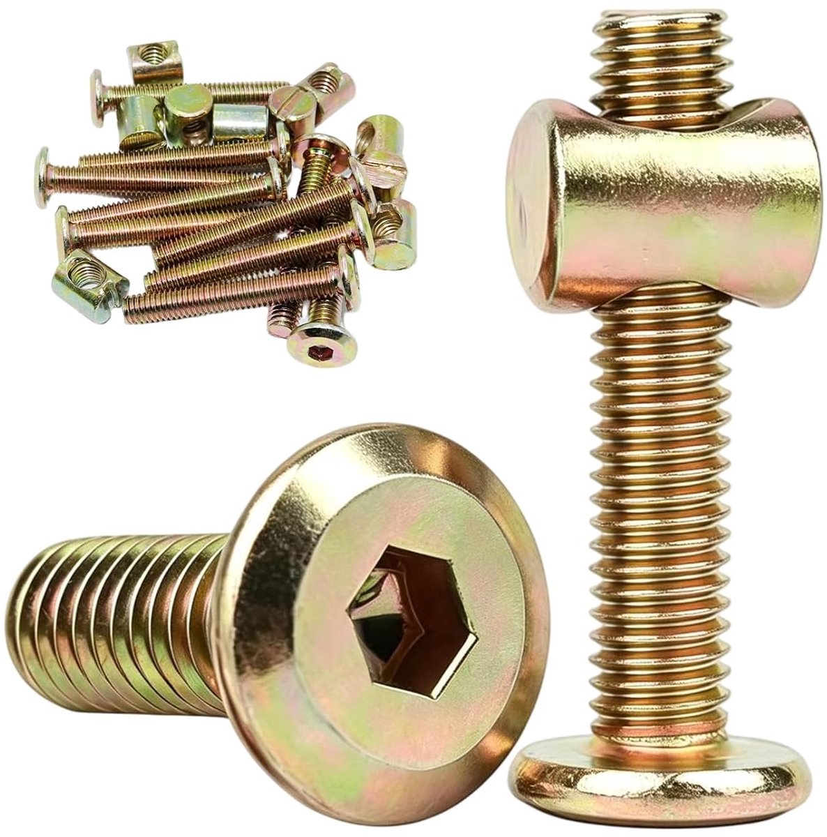 20 stuks meubelschroevenset, M6 x 40 mm verbindingsschroeven met moeren, hoogwaardige wieg schroeven voor bed, hoofdeinde, stoel, kast en diverse meubelmontage