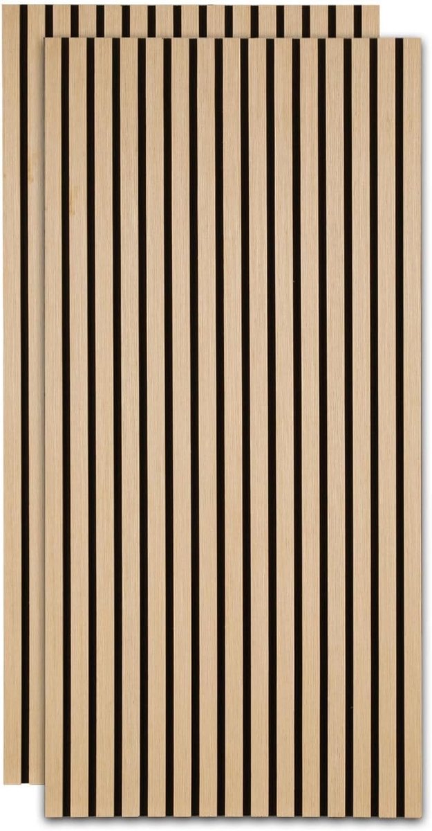 panelen, hout, 2 stuks 120 x 60 cm, wandpanelen met houtfineer en vilt, wandbekleding hout voor studio en thuis, binnenwanddecoratie voor grote wandoppervlakken, eiken
