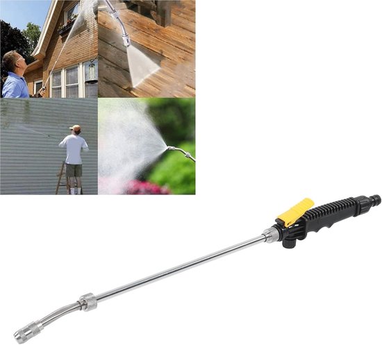 Hogedrukreiniger Verstelbare Sproeireiniger 360 Graden Rotatie voor Standaard Tuinslang en 1 Inch Slangaansluiting Met Regelbare Straler voor Krachtige Reiniging van Terrassen Auto's en Tuinmeubelen — afbeelding 4