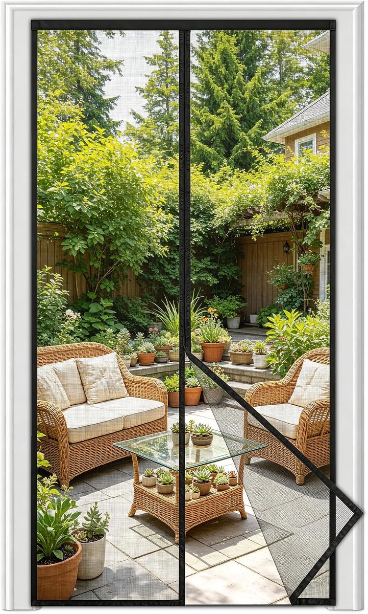 Hordeur Magnetisch Hor 90x210 Zonder Boren Klittenband | Magnetische Hordeur 90x210 cm, Zonder Boren, Sterke Sluiting, Insectenwerend en Eenvoudig te Installeren.