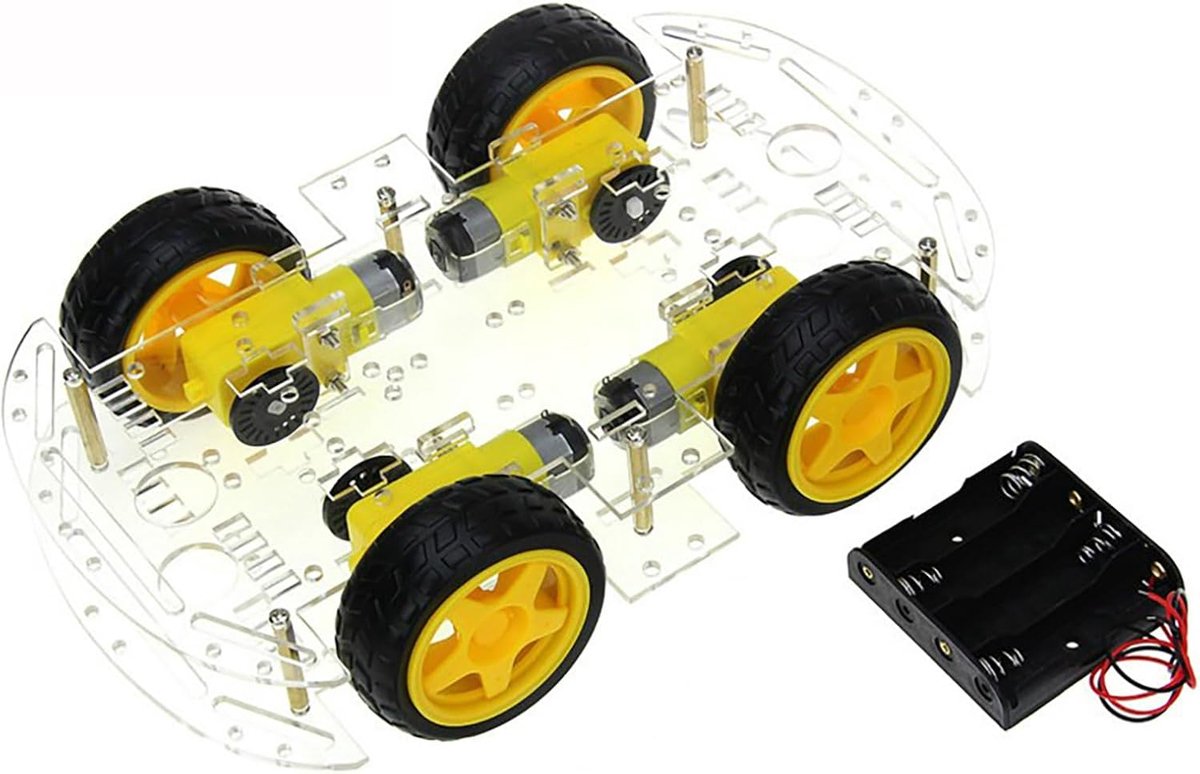 Car Robot, 4wd Smart Robot Car Chassis Kit Eenvoudige Mechanische Structuur 4 Vertraging DC-motoren voor Klassen