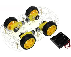 Car Robot, 4wd Smart Robot Car Chassis Kit Eenvoudige Mechanische Structuur 4 Vertraging DC-motoren voor Klassen