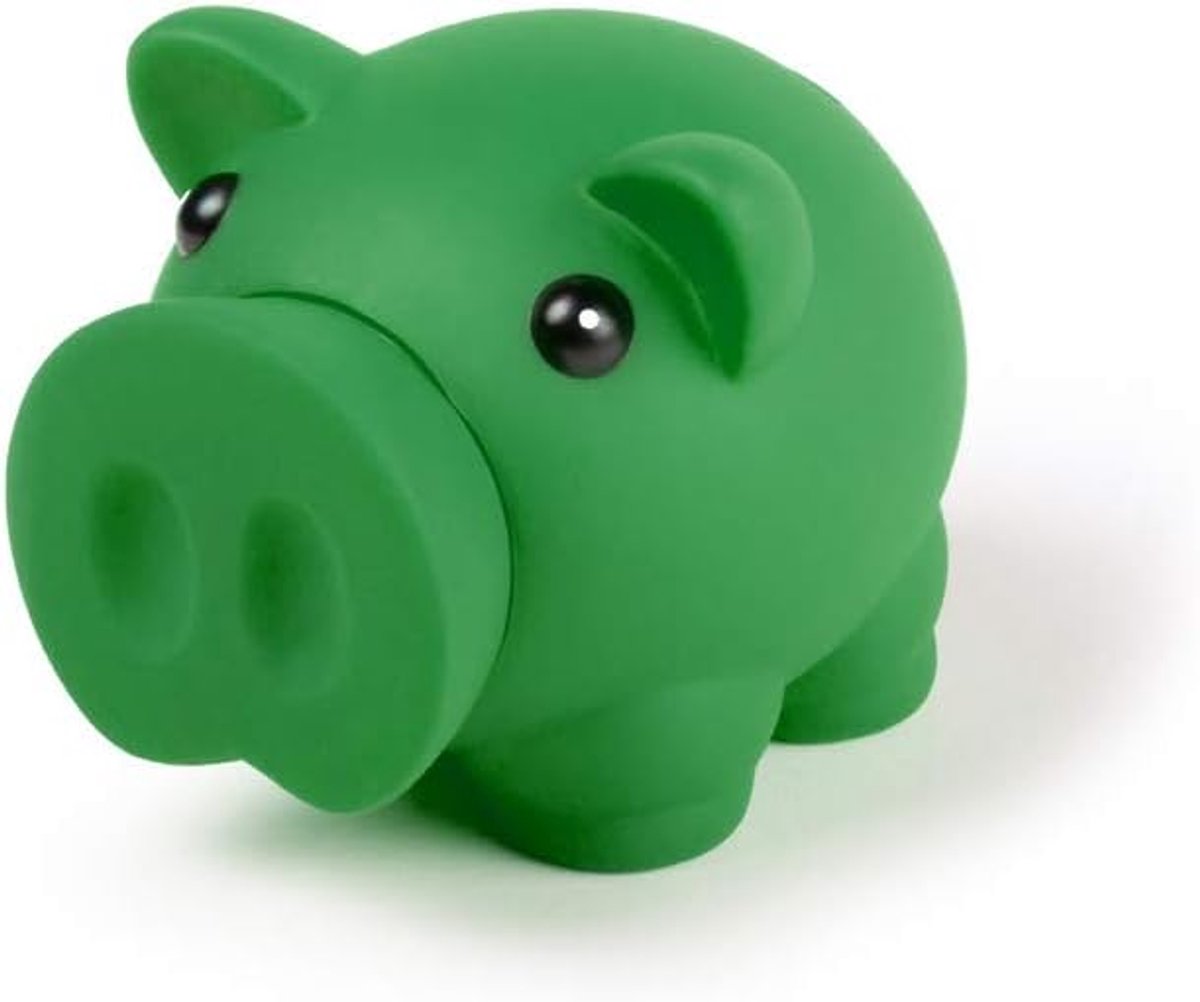 Spaarpot zacht rubber - groene varkentje - lichtgewicht en robuust - stimuleert sparen voor kinderen - ShopVlot