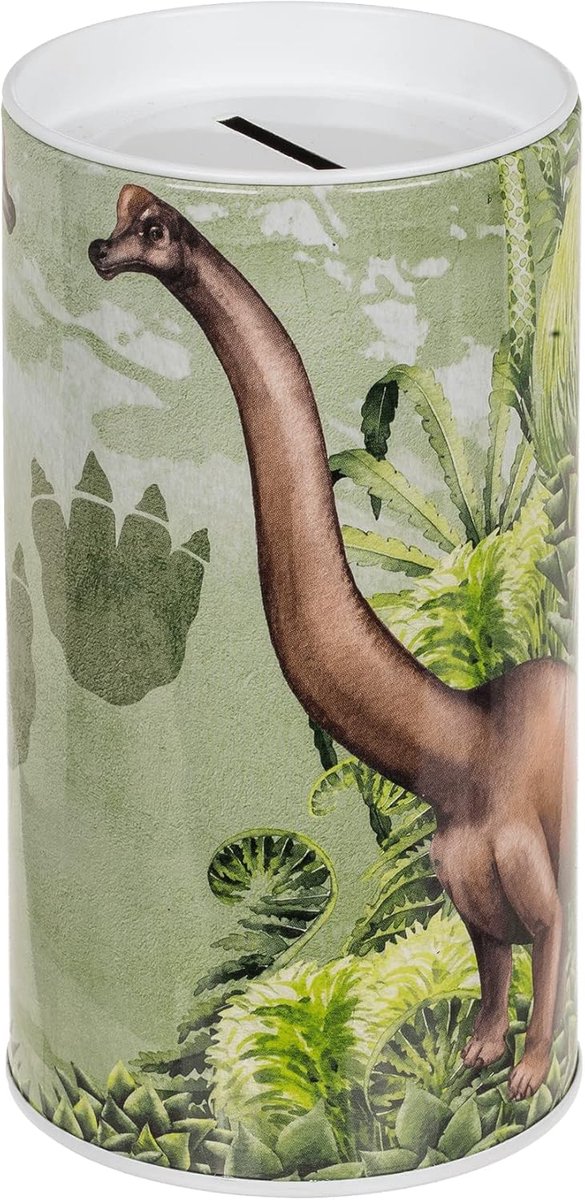 Spaarpot kind Brachiosaurus - Blik spaarpot met deksel - Ook als pennenbakje - Leuk en origineel cadeau - ShopVlot