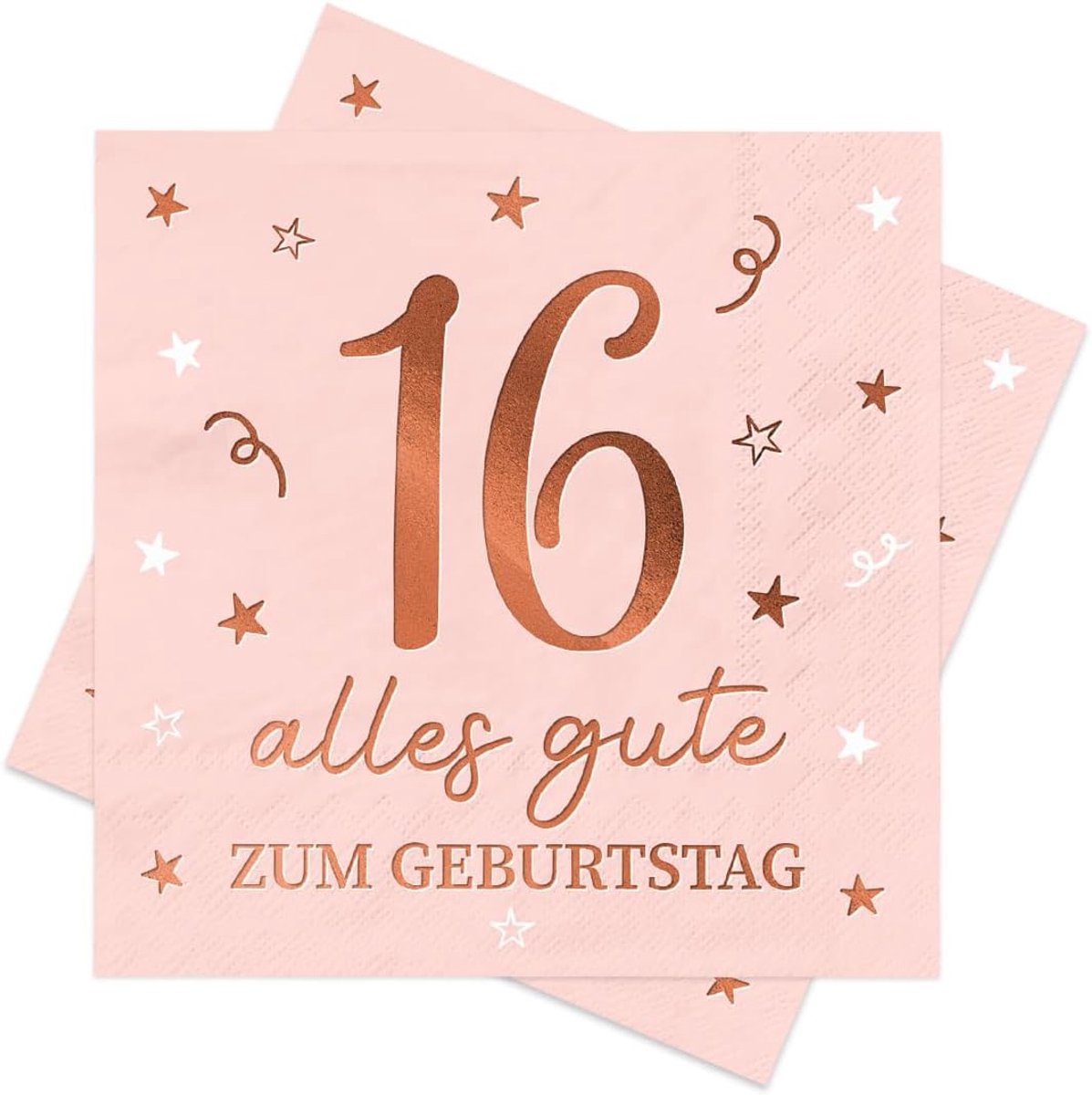 Servetten 16e Verjaardag - 30 Stuks Roze Goud - Happy 16e Verjaardag - Perfect voor Feestjes - ShopVlot
