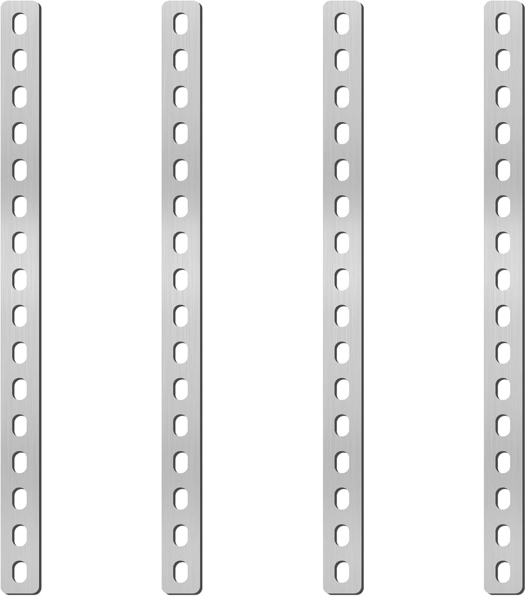 Flatconnector 408×24×3mm - RVS - Perforatiedplaat - Ideaal voor meubels - ShopVlot