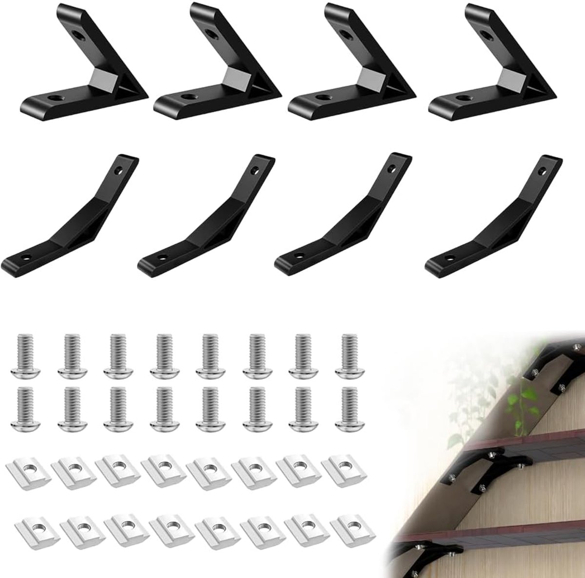 Aluminium profiel connectoren 20 x 20 - versterkte hoeken - 45 en 135 graden - complete set voor montage - ShopVlot