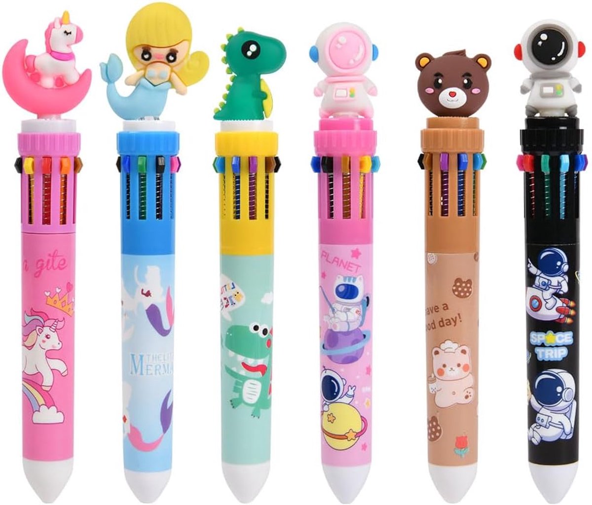 Balpennen 10-in-1 - Veelkleurig - 0,5 mm - Handig voor kantoor en school - ShopVlot