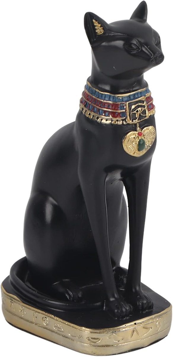 Egyptische beeldje - Bastet kat godin - Kunststof ornament - Mystieke decoratie voor thuis - ShopVlot