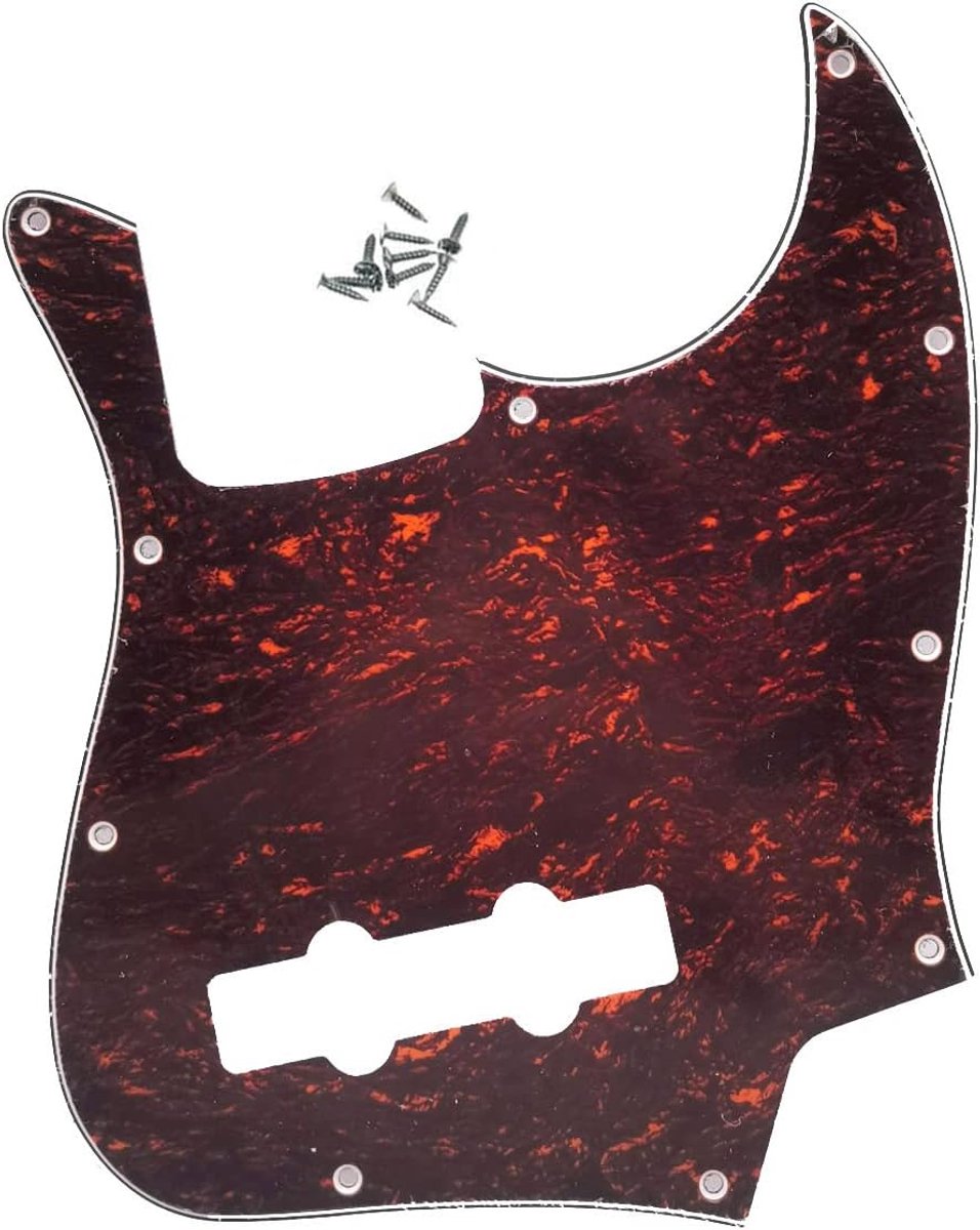 Pickguard voor 4 Snaars Fender Jazz Bass - Rood/Zwart Schildpad - Perfecte Pasvorm - Ideaal voor Verfraaiing - ShopVlot