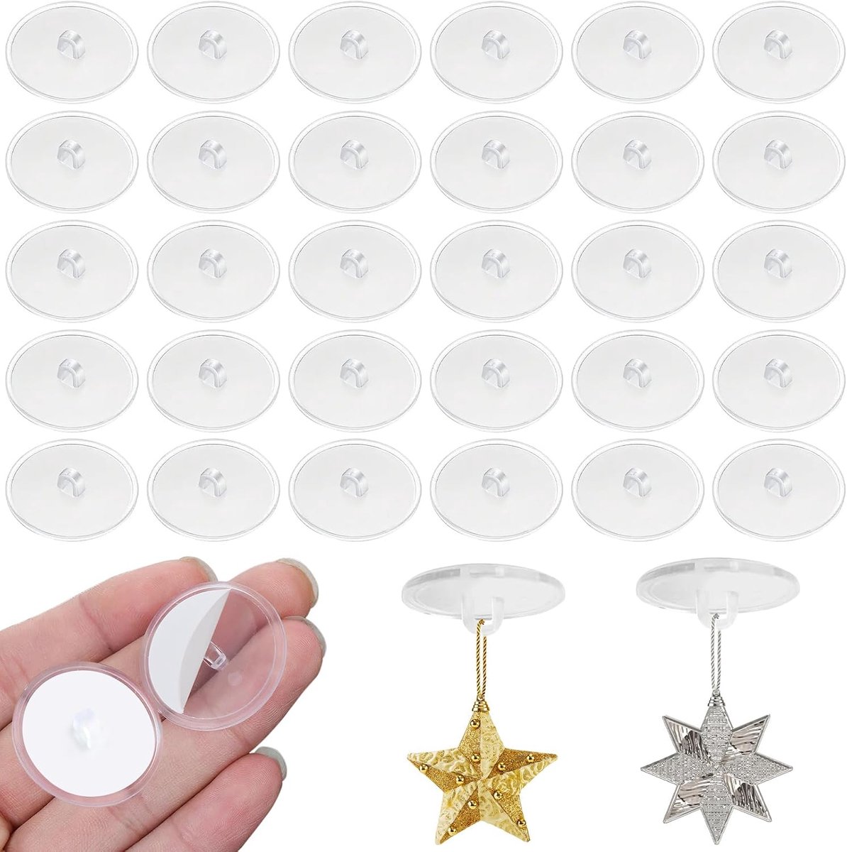 Ceiling hooks 30pcs - zelfklevend - eenvoudig te bevestigen - ideaal voor decoratie - ShopVlot