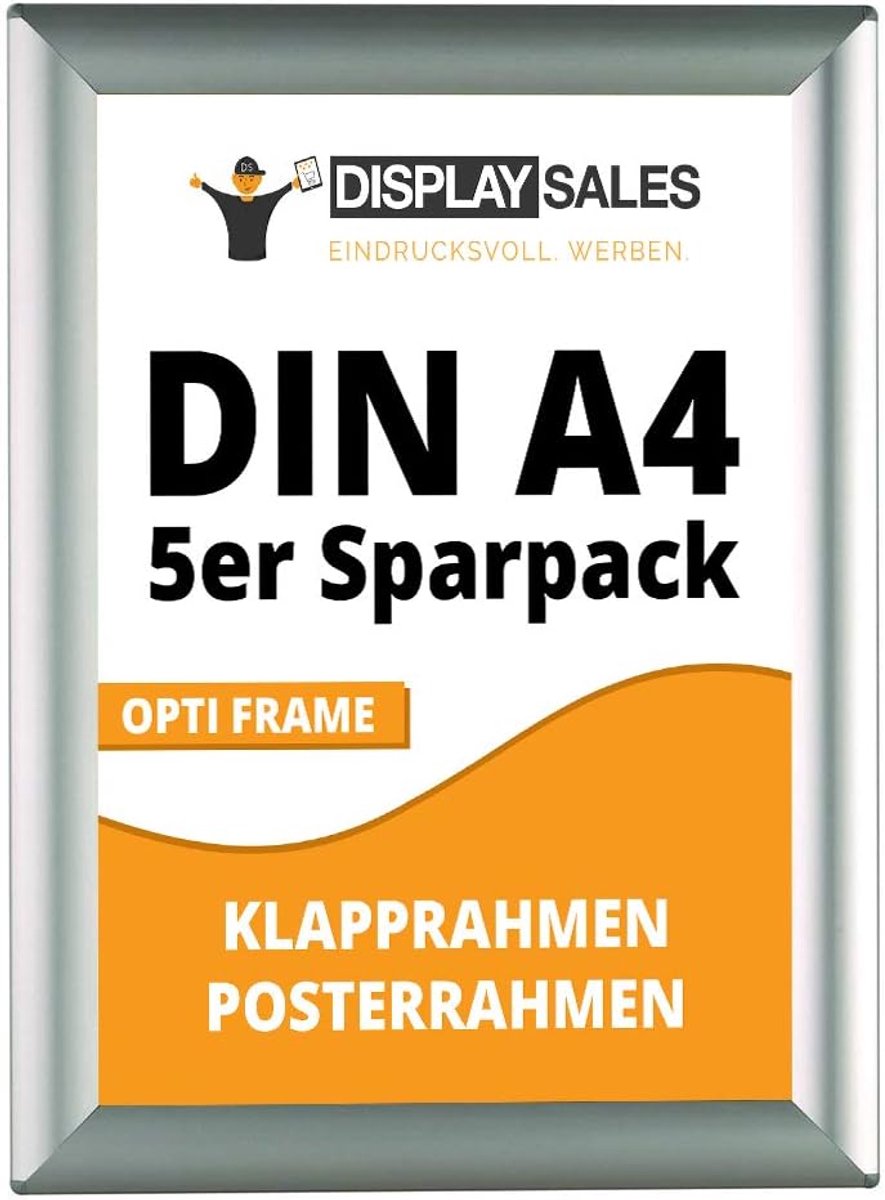 Folding frame A4 25 mm - Value pack van 5 stuks - Removable poster frame - Bescherming voor posters - ShopVlot