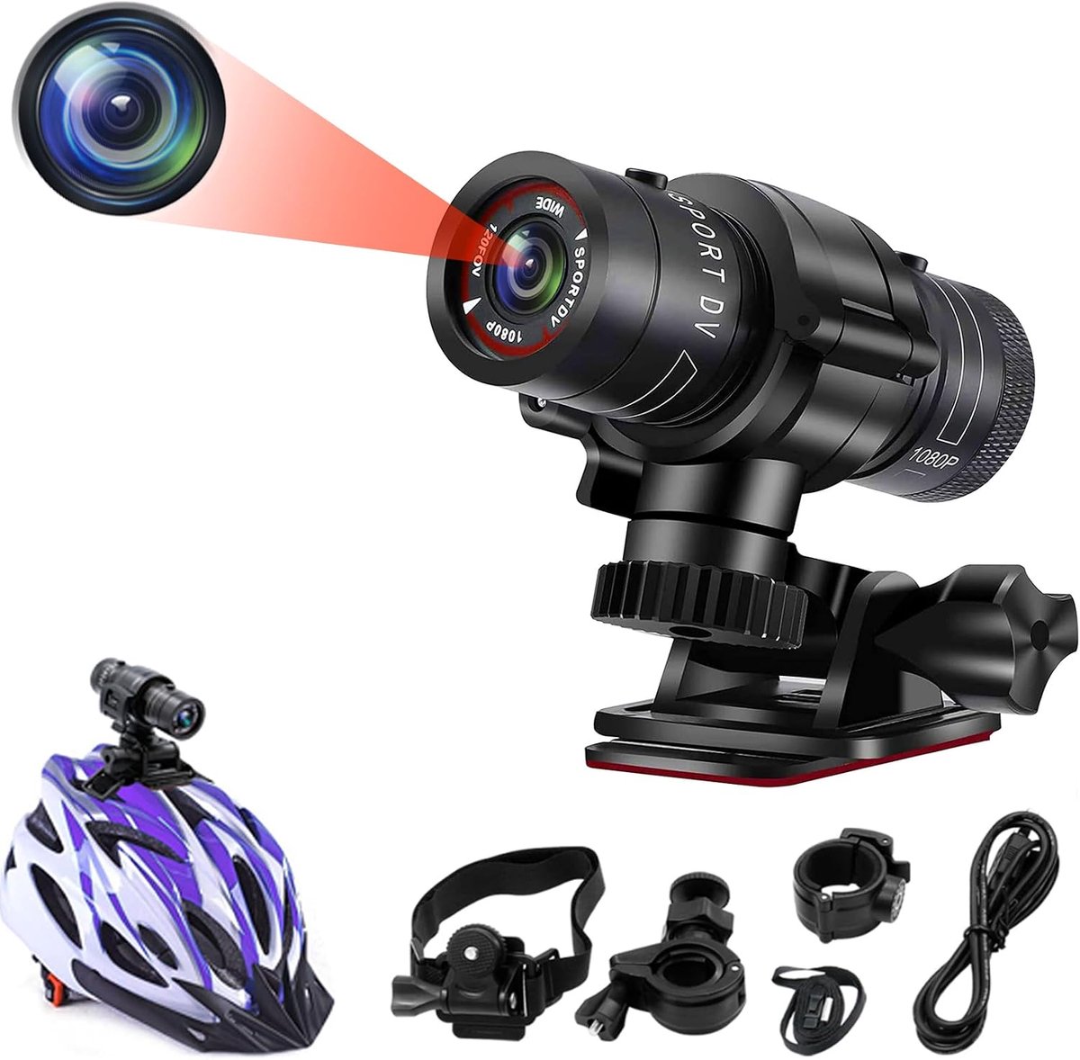 Actiecamera 1080P HD 120° groothoek - metalen behuizing - met microfoon - ideaal voor sportactiviteiten - ShopVlot