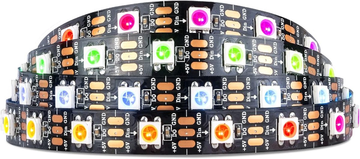 LED Strip 1M 60LEDs - Individueel adresseerbaar - SMD5050 RGB - Ideaal voor interieurdecoratie - ShopVlot
