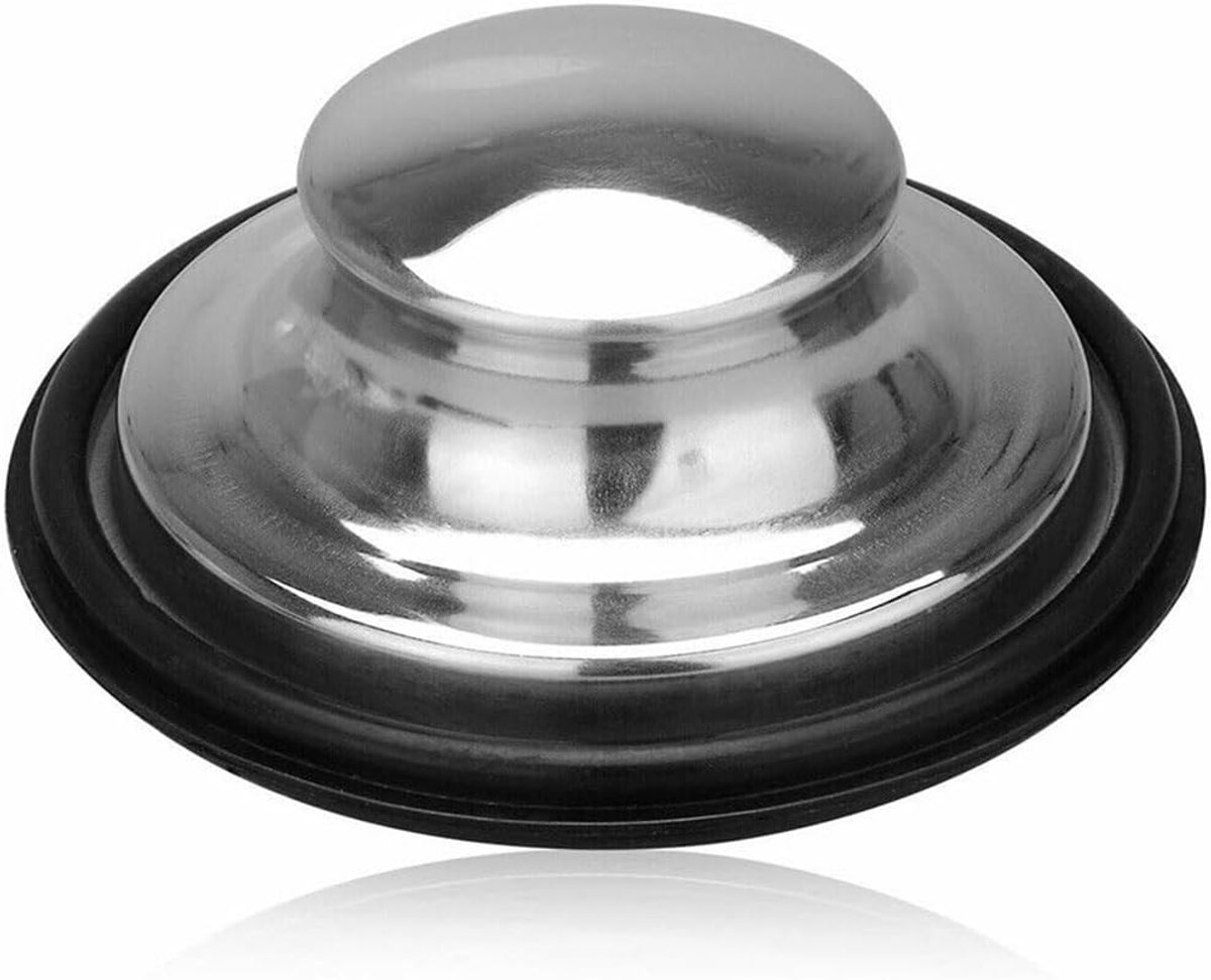 Afvoerstopper - 85/89 mm - roestvrij staal en 100% puur rubber - voorkomt spetteren - ShopVlot