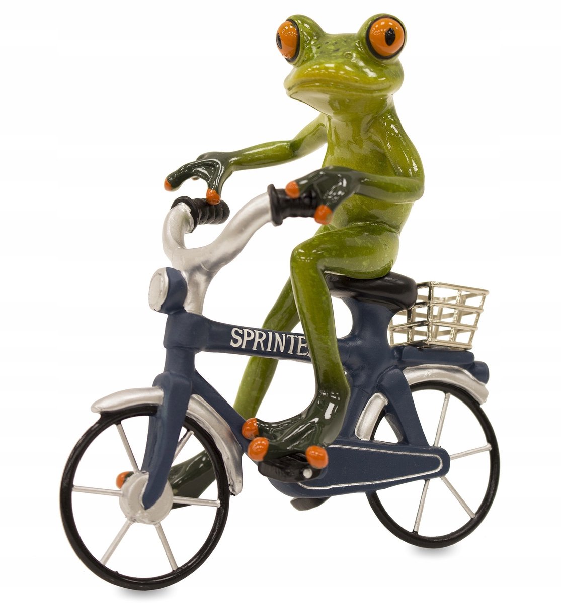Groene Kikker Figuur op Fiets - Decoratief Tuinbeeld