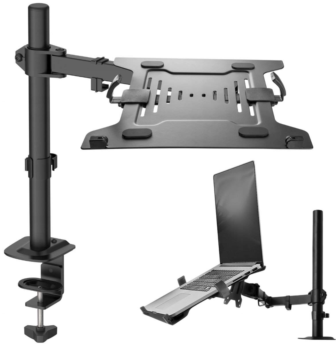 Verstelbare Laptop & Monitor Bureauhouder 2-in-1
