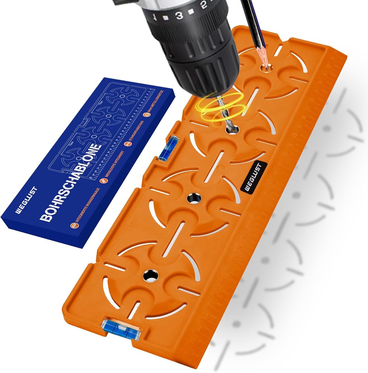 Boorgids voor stopcontacten 71 mm - met waterpas en 30 cm liniaal - precisie voor elektrische installatie - ShopVlot