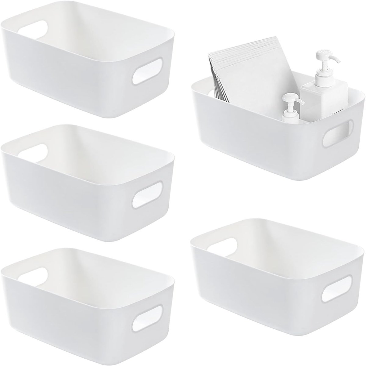Plastic opbergdoos large - 5-delige opbergbox - plastic - modern design - ideaal voor organisatie - ShopVlot