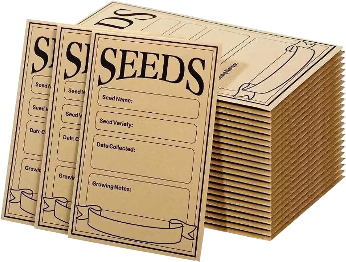 Kleine papieren zakken 6 x 8 cm - zelfklevende mini zakjes - ideaal voor zaden en sieraden - 100 stuks - ShopVlot