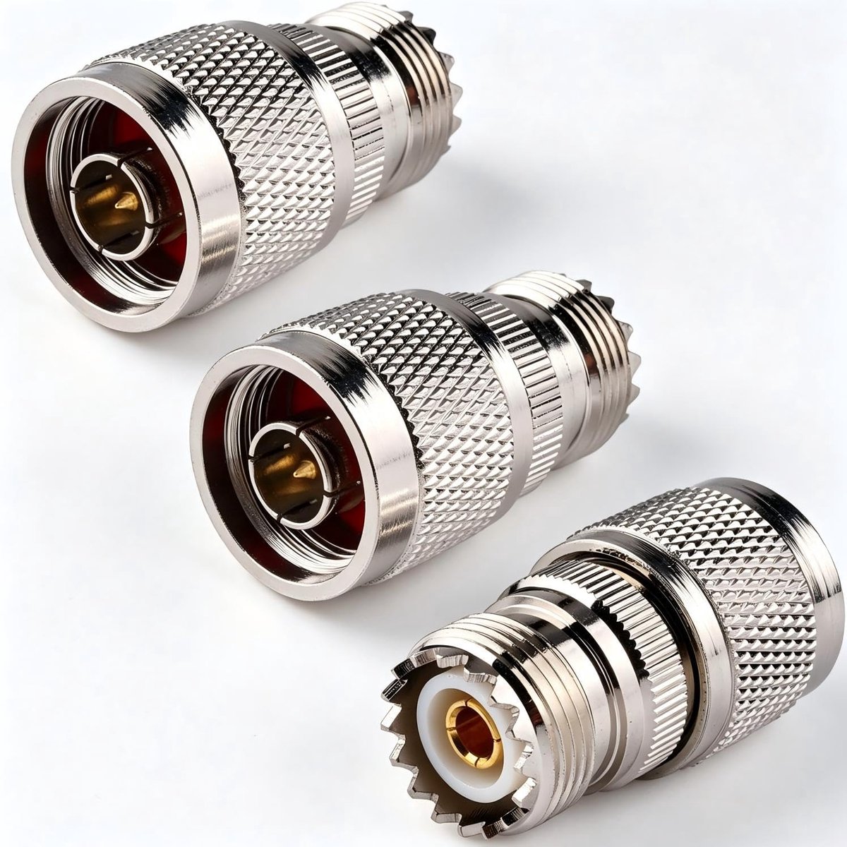 Coaxiale plug adapter set - 3pcs SO239 N plug naar PL259 socket - voor antenne en radio - veelzijdige toepassing - ShopVlot