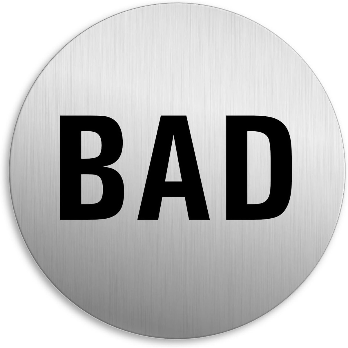 Deurbord Bad Ø 75 mm - Aluminium roestvrij staal look - Zelfklevend - Eenvoudig aan te brengen - ShopVlot