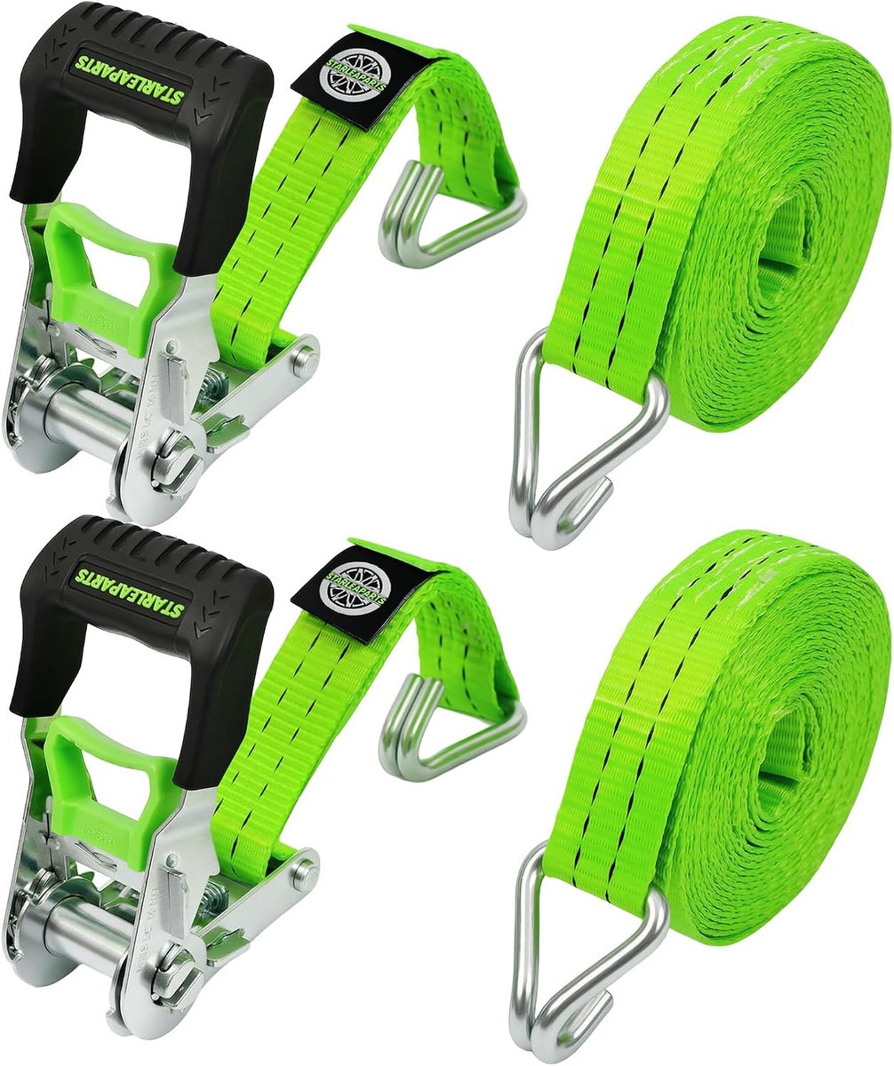 Ratchet lashing straps 6m - extra sterk polyester - met ratchet en speciale as - ideaal voor motor en vervoer - ShopVlot