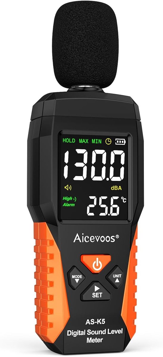 Decibel DB Tester - Geluidsniveau Meter - 30~150 dB - Akoestische en Visuele Alarmen - Real-time Geluidsmonitoring - ShopVlot