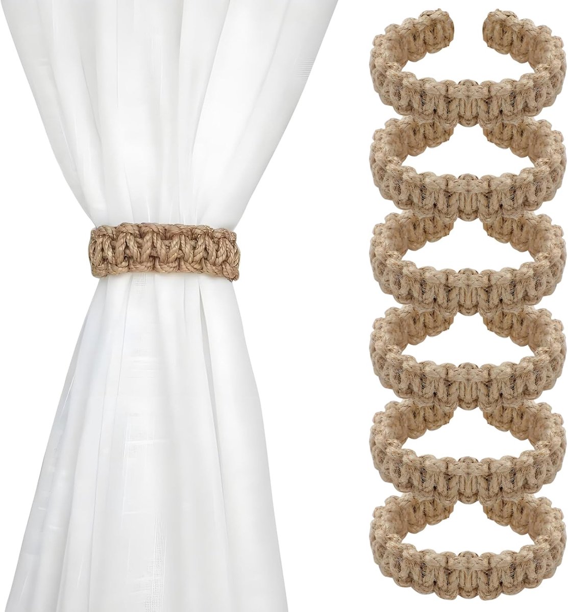Gordijnhaakjes 6 stuks - Bohemian stijl - Handgeweven - Creëer een warme sfeer - SnelShoppen