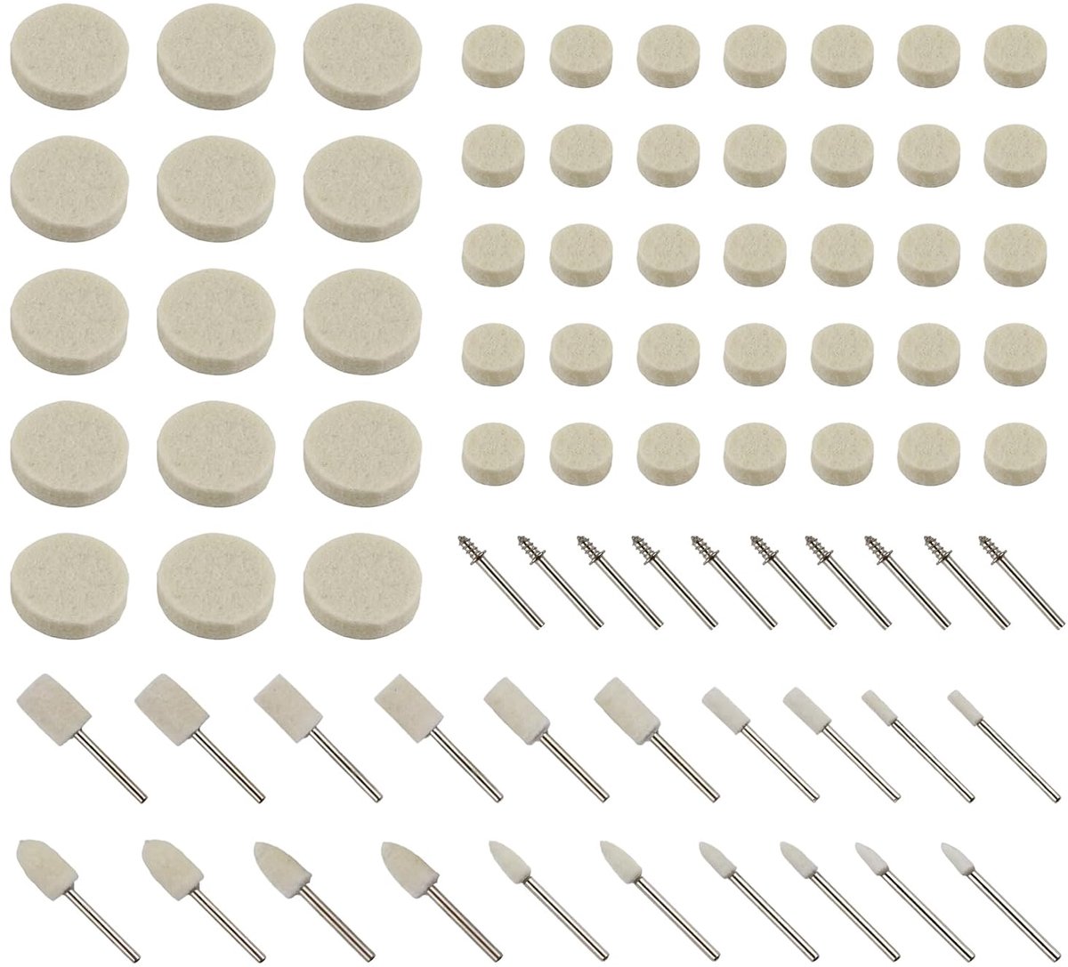 Polijstschijf set 80-delig - vilt - geschikt voor Dremel - ideaal voor metaal, glas en hout - SnelShoppen