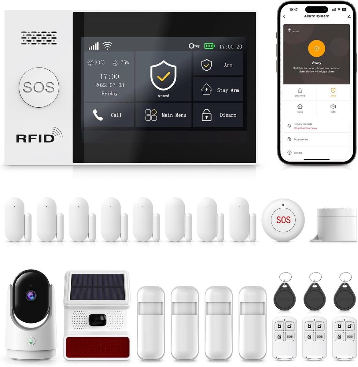 Draadloos 4G Alarmsysteem met 23 Stuks - Full Touch Screen - 1080P Bewakingscamera - Eenvoudige installatie - SnelShoppen