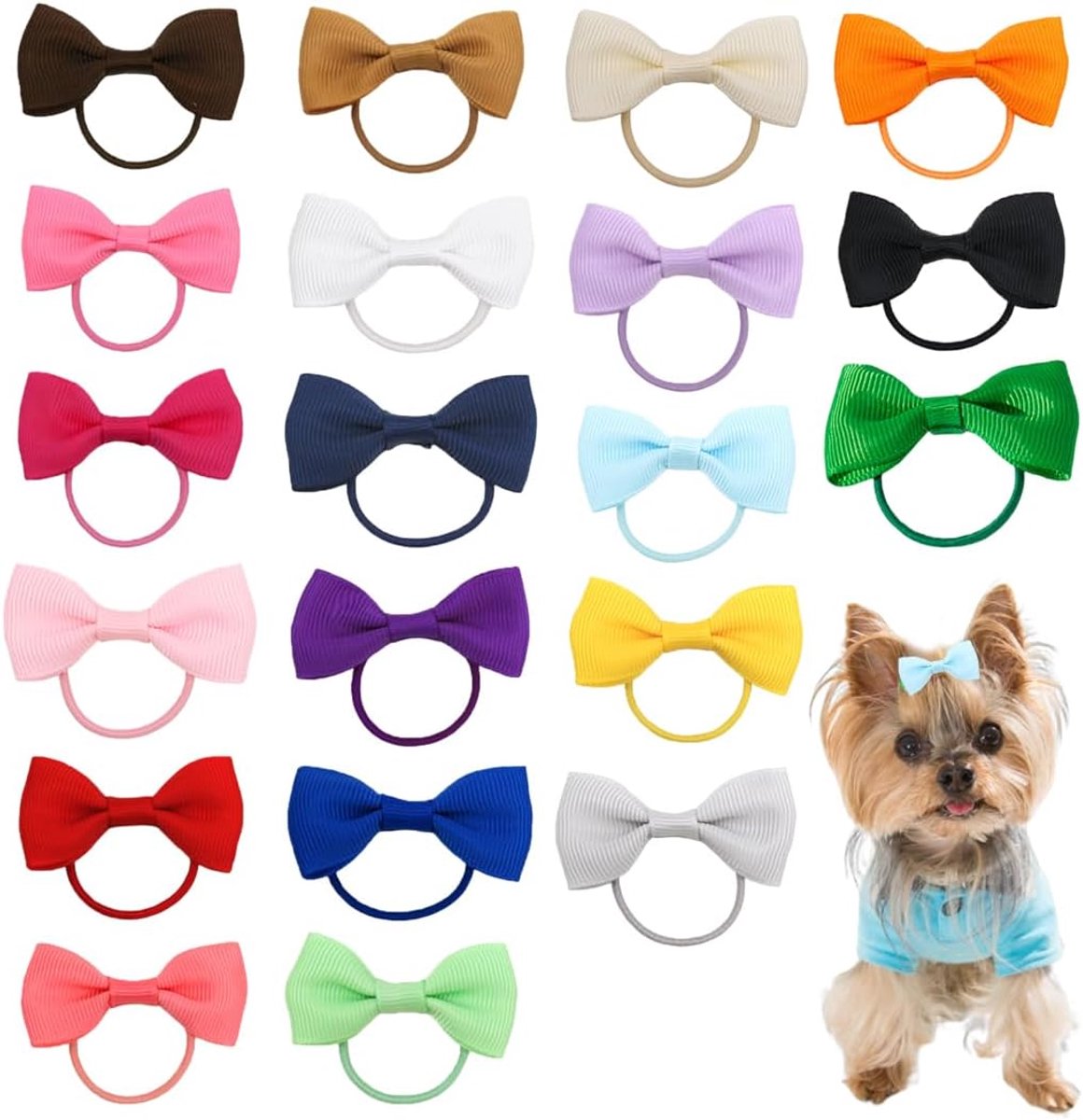 Hondenaccessoires set - 20 stuks haaraccessoires - vrolijke kleuren - voor dagelijkse verzorging - SnelShoppen