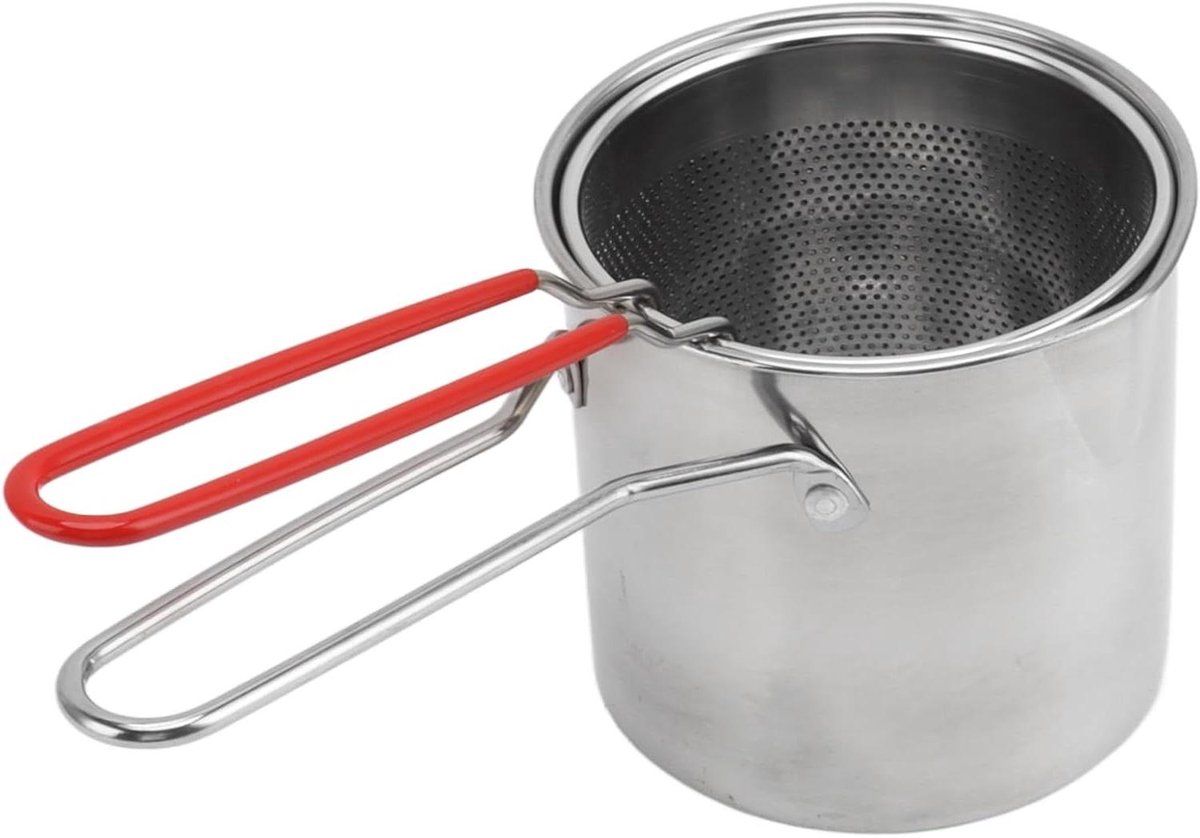 Frituurpan Roestvrij Staal - Friteuse Oliebesparend - Thuis Frituren - Ingebouwd Filterscherm - 26x15x13 cm - Zilver