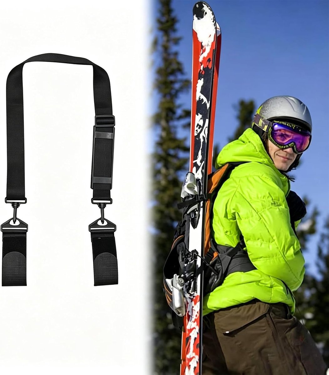 Ski draagriem - verstelbaar - gevoerd - handsfree dragen - SnelShoppen