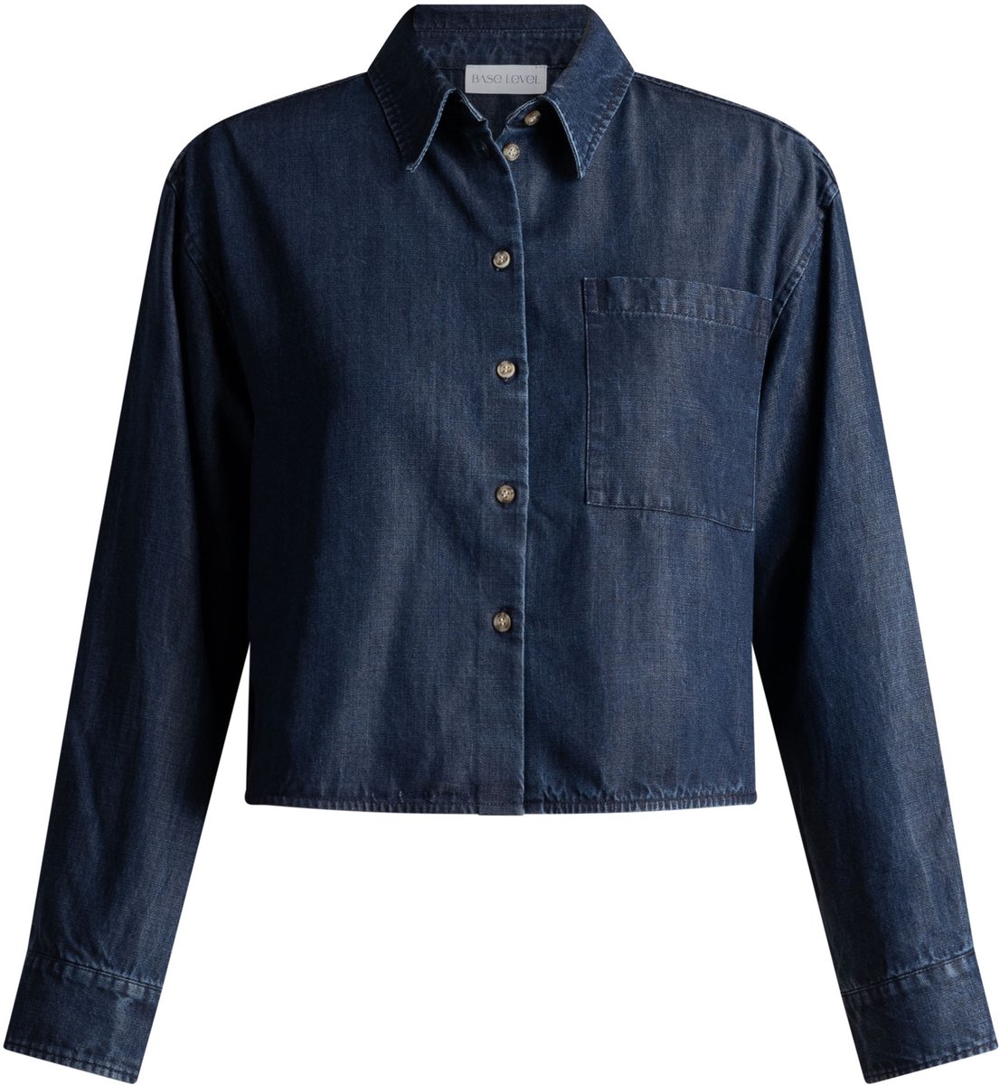 BASE LEVEL Bea denim Blouses - Mid Blue - maat 38