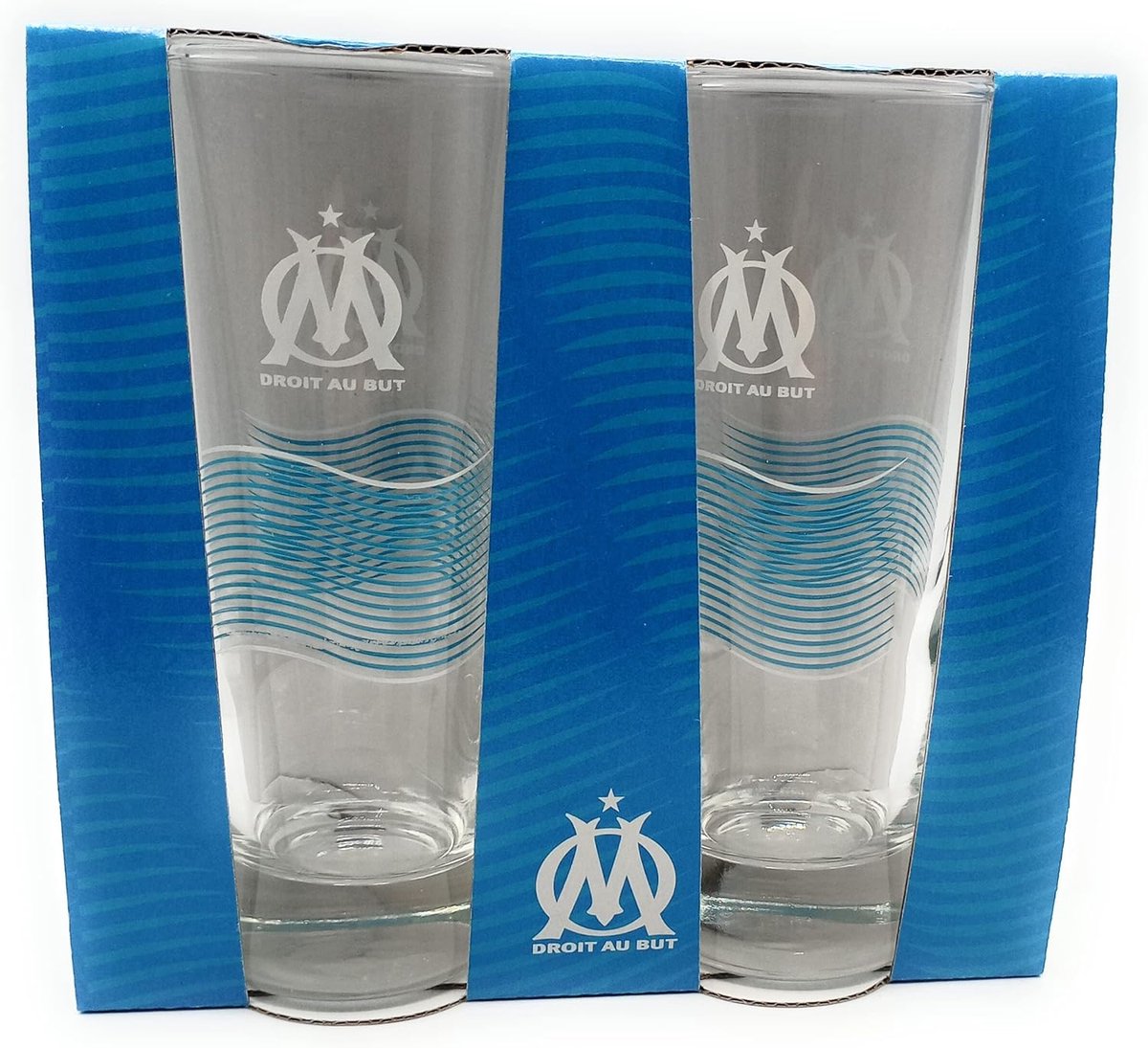 waterglazen 22 cl - set van 2 - Olympique de Marseille - perfect voor elke gelegenheid - ShopVlot