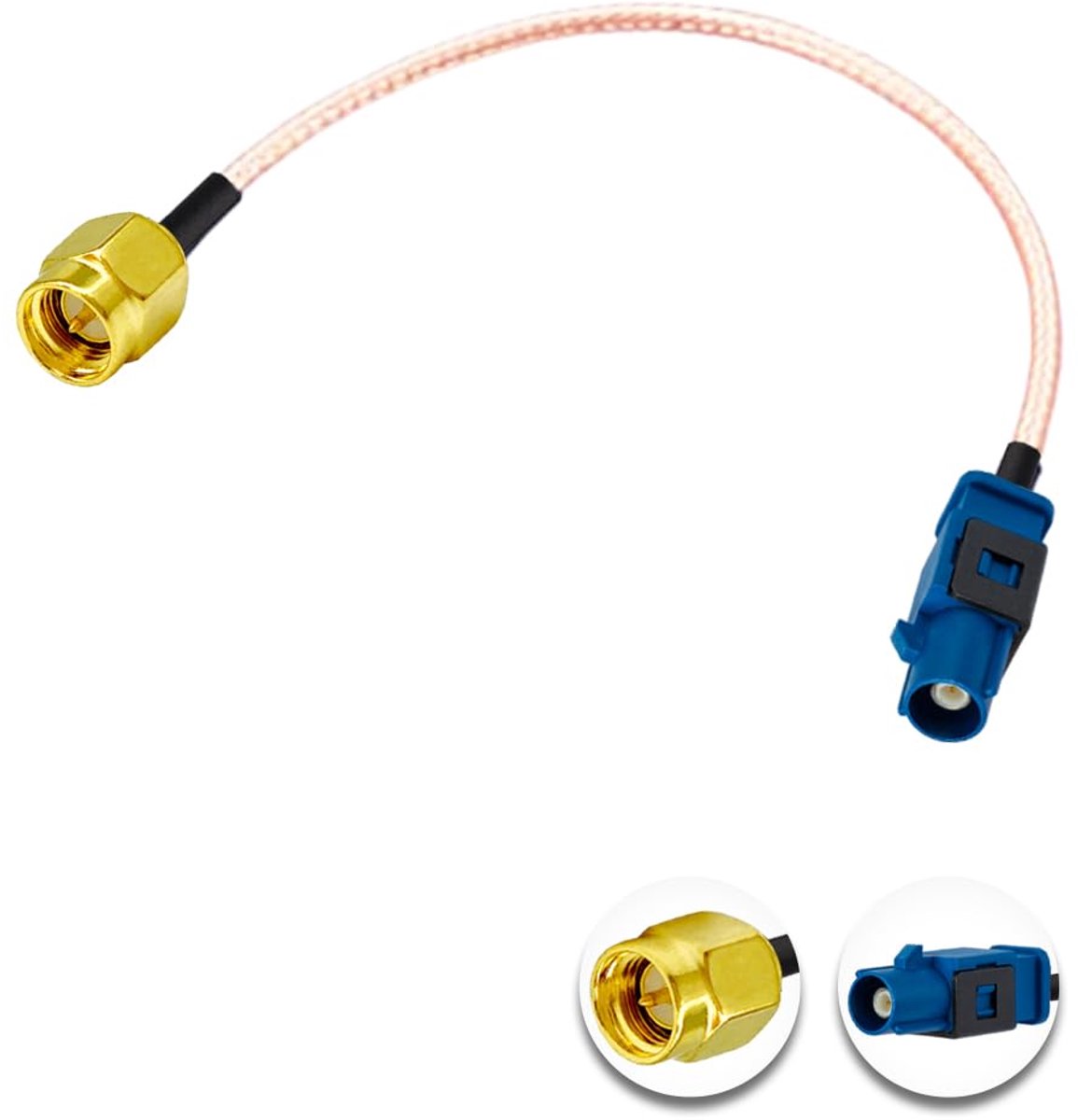 GPS antenne verlengkabel 15cm - SMA Male naar Fakra C Male - RG316 - ideaal voor voertuig navigatie - ShopVlot