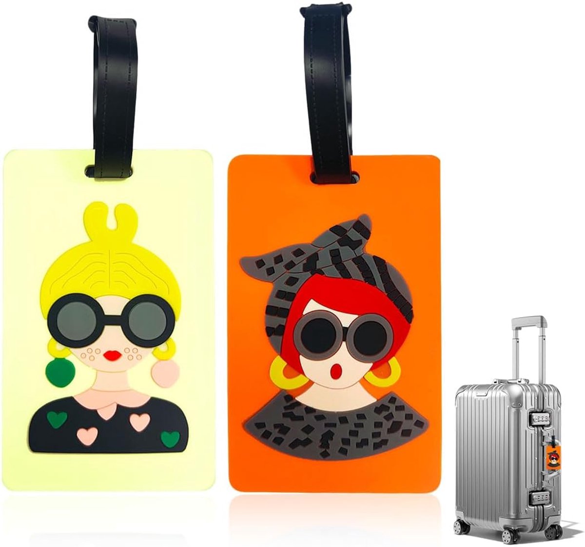 Bagage labels 2 stuks - versterkte haken - duurzame en slijtvaste tags - herkenbare identificatie voor reiskoffers - ShopVlot