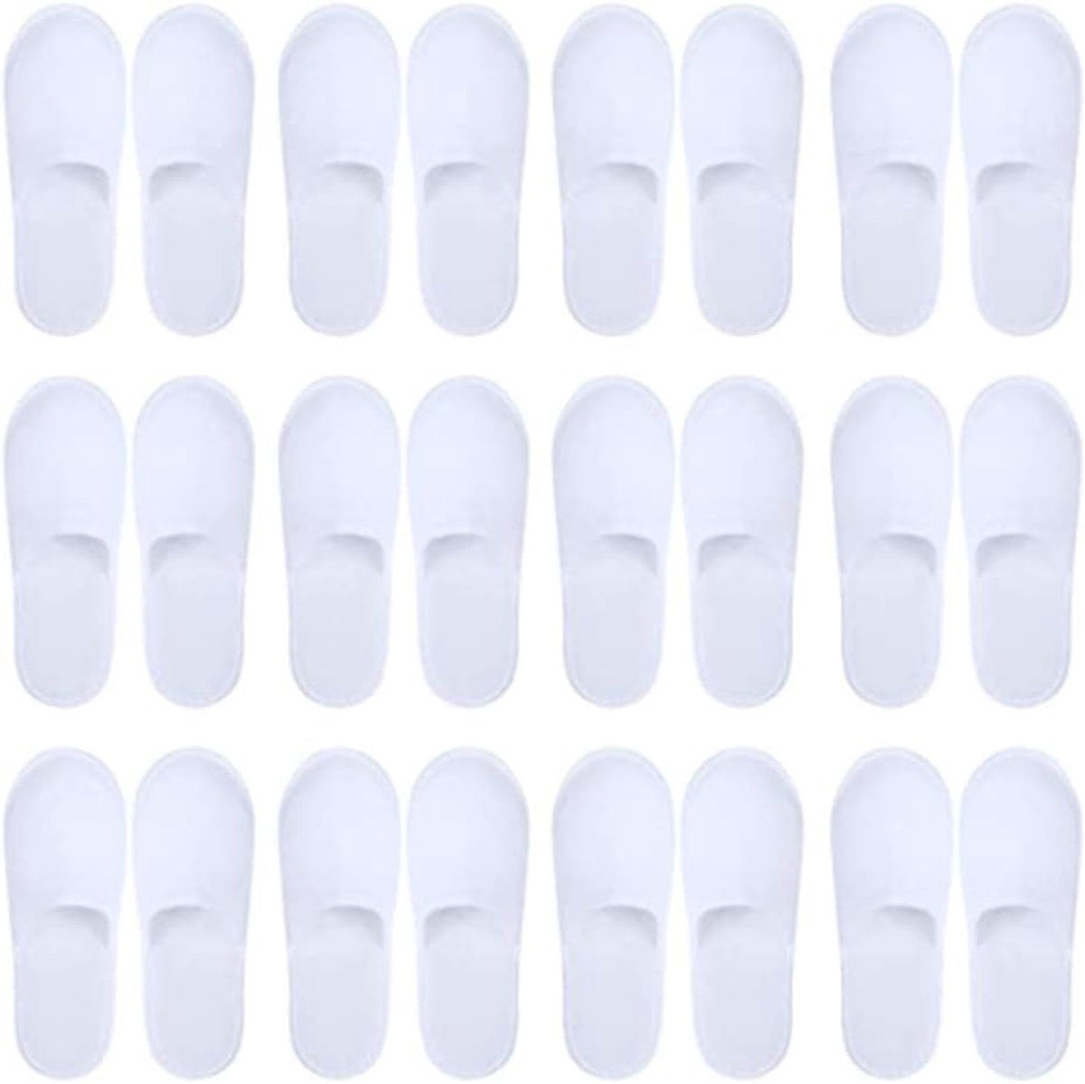 wegwerpslippers 12 paar - gesloten teens - wit - ideaal voor hotel en spa - ShopVlot
