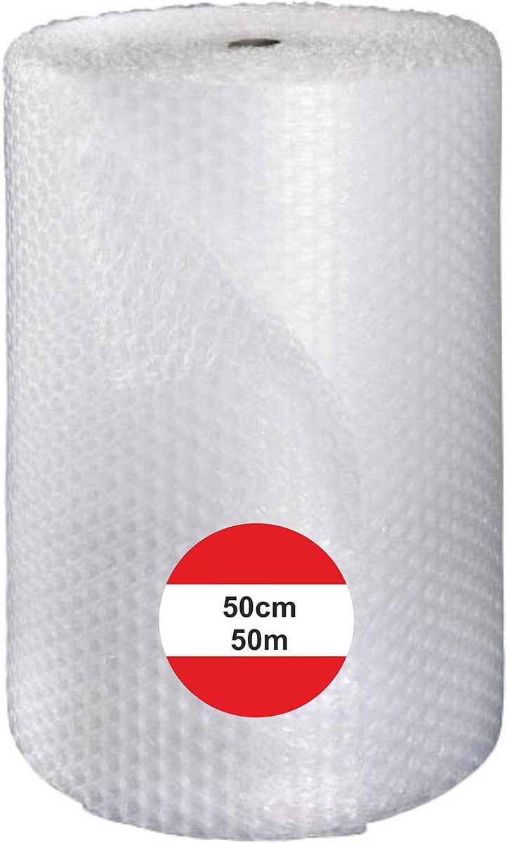 Luftpolsterfolie 50 cm x 50 m - transparant - 2-laags - ideaal voor verhuizen - ShopVlot