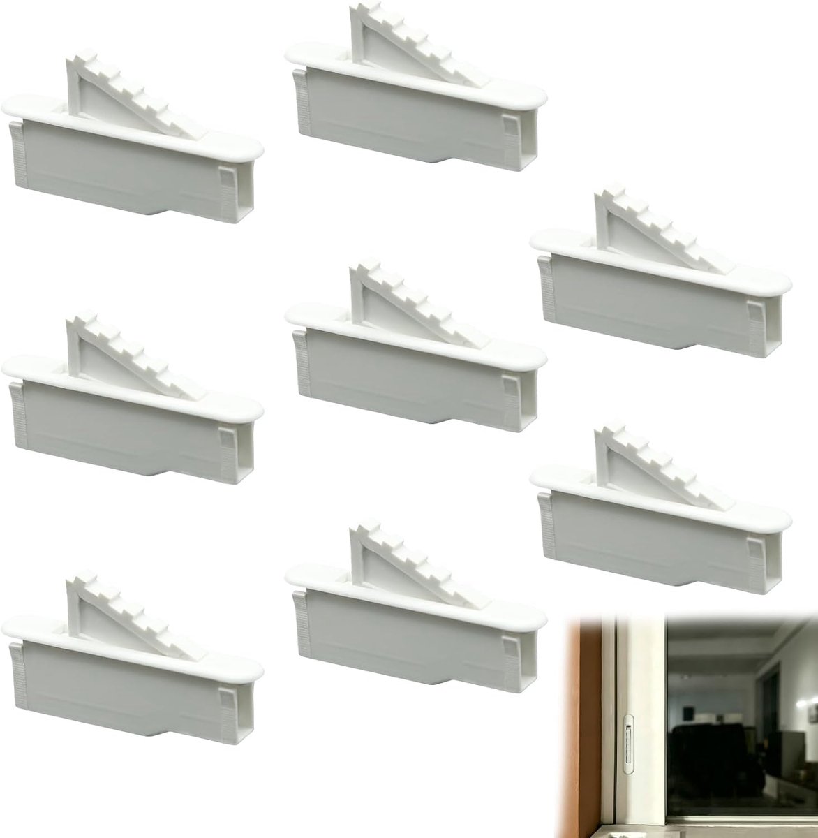 8 Stks Witte Inklikbare Raamventilatie Stoppers, Nylon Raamstopper Vervangingsonderdelen voor Vinylramen, Raambeveiliging Ventilatielimiet Hardware voor Woningtoepassingen ventilatie stopt
