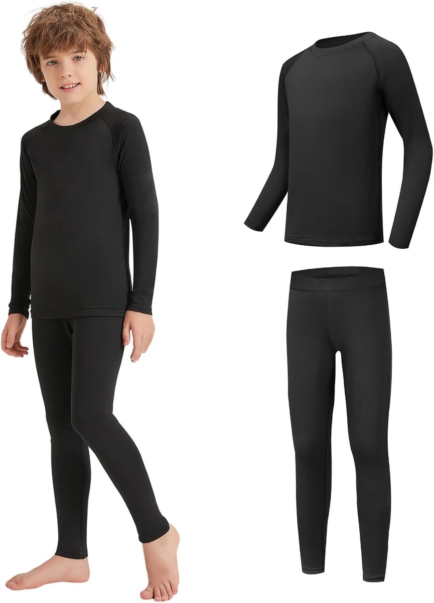 Thermo-ondergoed voor kinderen, ski-ondergoed en functioneel ondergoed voor voetbal en training in de winter, thermo-ondergoed voor meisjes en jongens, warm en comfortabel
