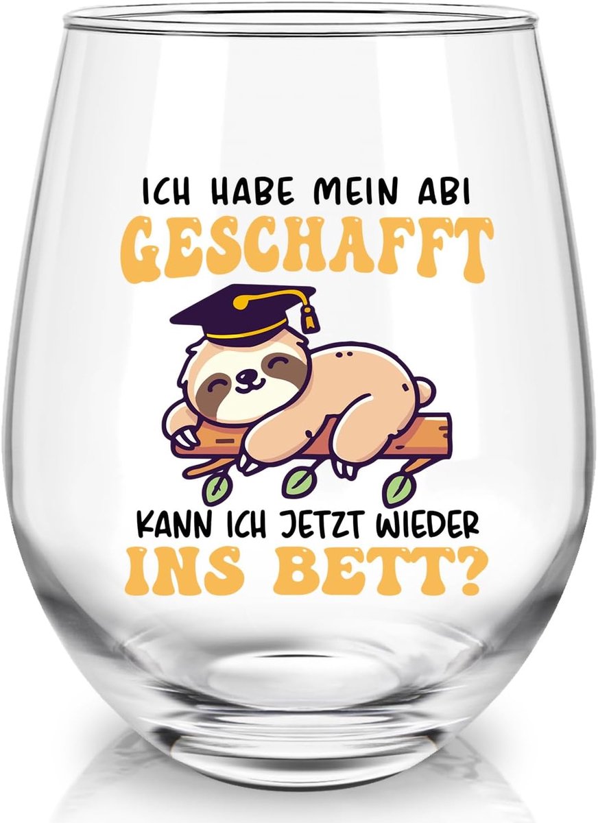 Wijnglas Abitur 2025 geschenken, abitur 2025 decoratie, cadeau eindexamenfeest 2025 meisjes jongens 45 ml