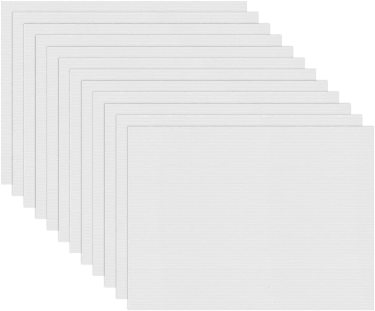 12 stuks golfkarton, kunststof platen, 30 cm x 40 cm, waterdicht, lege golfkarton, posterborden voor vlooienmarkt, kantoor, klaslokaal, feest, 4 mm dik, wit